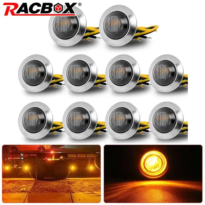 10pcs LED Side Marker Light Trailer Side Lamp Indicator Lamp Tail Brake Light Stop Lamp For Car Truck Bus Tractor Boat 12V 24V