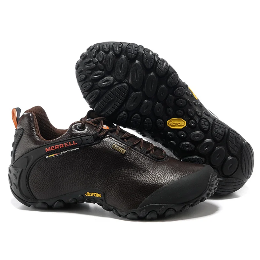 Merrell GORE-TEX 남성용 정품 가죽 하이킹 신발, 야외 캠핑, 커피, 등산 운동화, 39-46