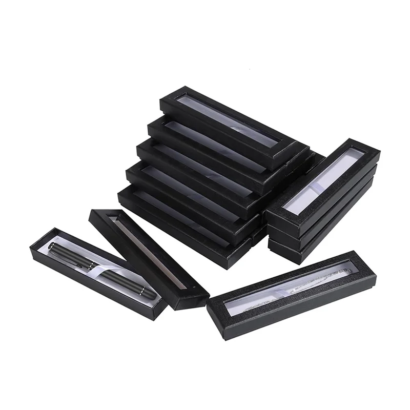 AA84 24 pièces boîte-cadeau de stylo vide avec couvercle transparent, boîte de stylo vitrine de stylo pour présentation bijoux emballage cadeau fournitures de bureau