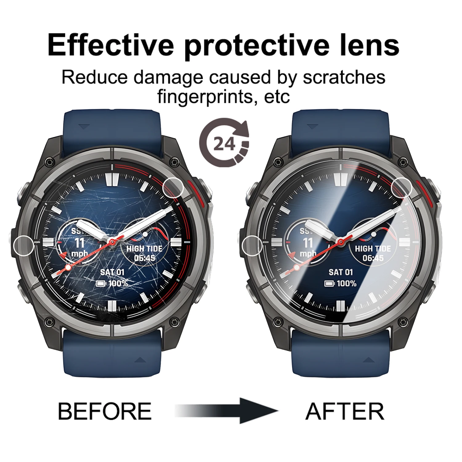 1-10 قطعة من الزجاج المقسى للغارمين Quatix 8 47 مللي متر 51 مللي متر Smartwatch 9H واقيات الشاشة لملحقات Garmin Quatix8