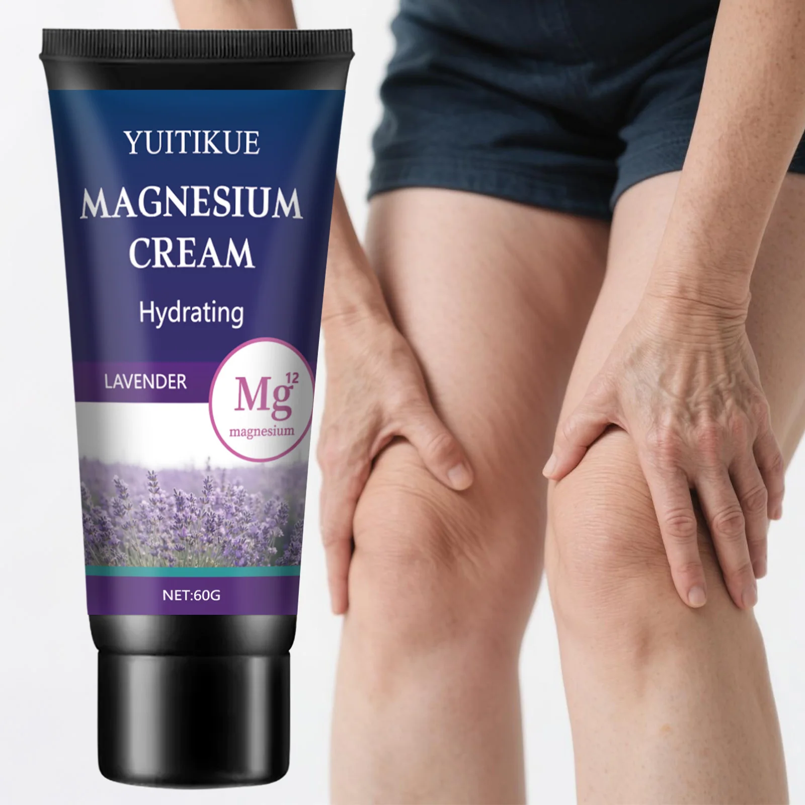 Magnesium Cream Lavender | Joint Care (Waist/Knee/Neck) | Hydrating | Easy Absorb Non-Greasy | Daily Body Care Cream 60g