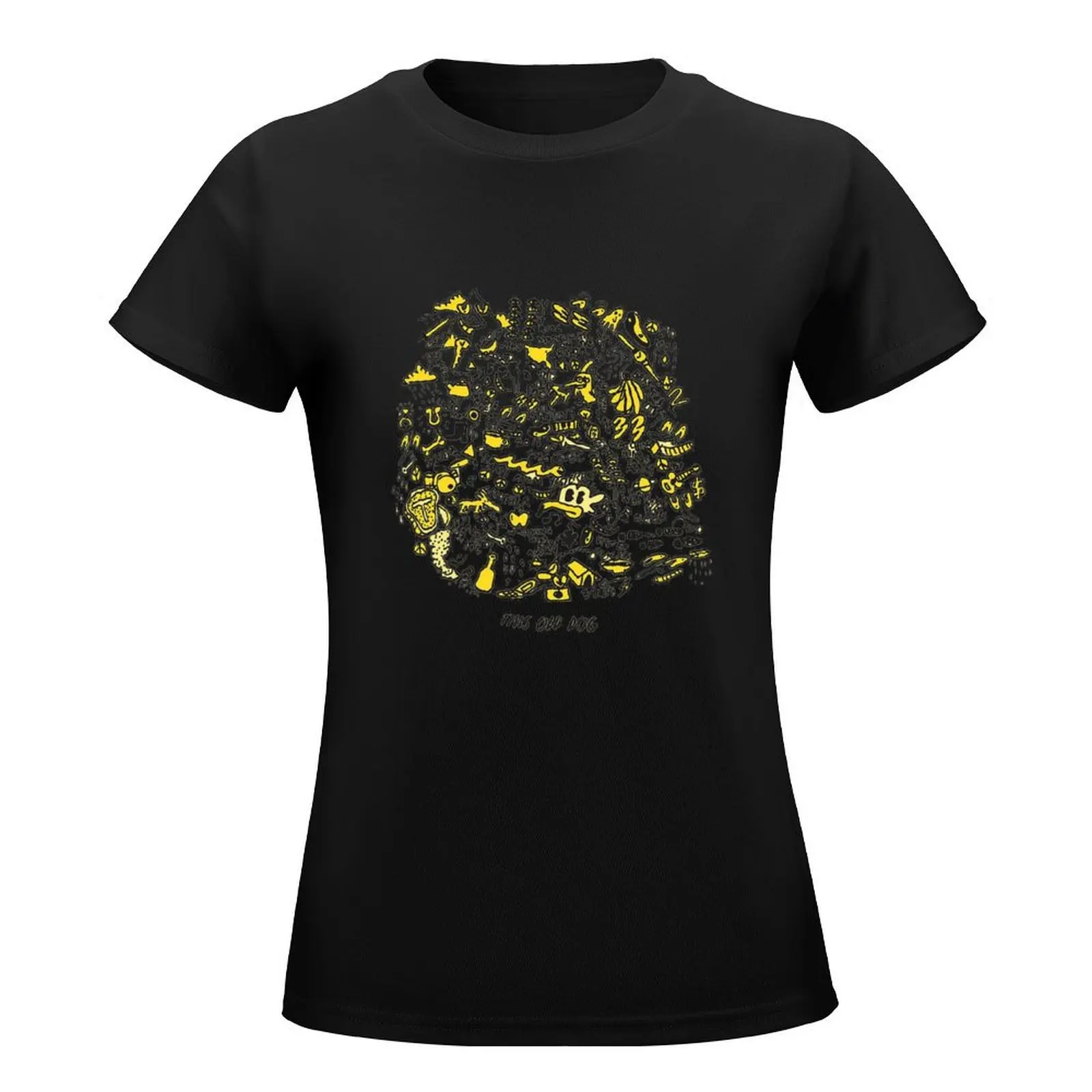 yellow mini dog T-Shirt Blouse funny t shirts for Womens