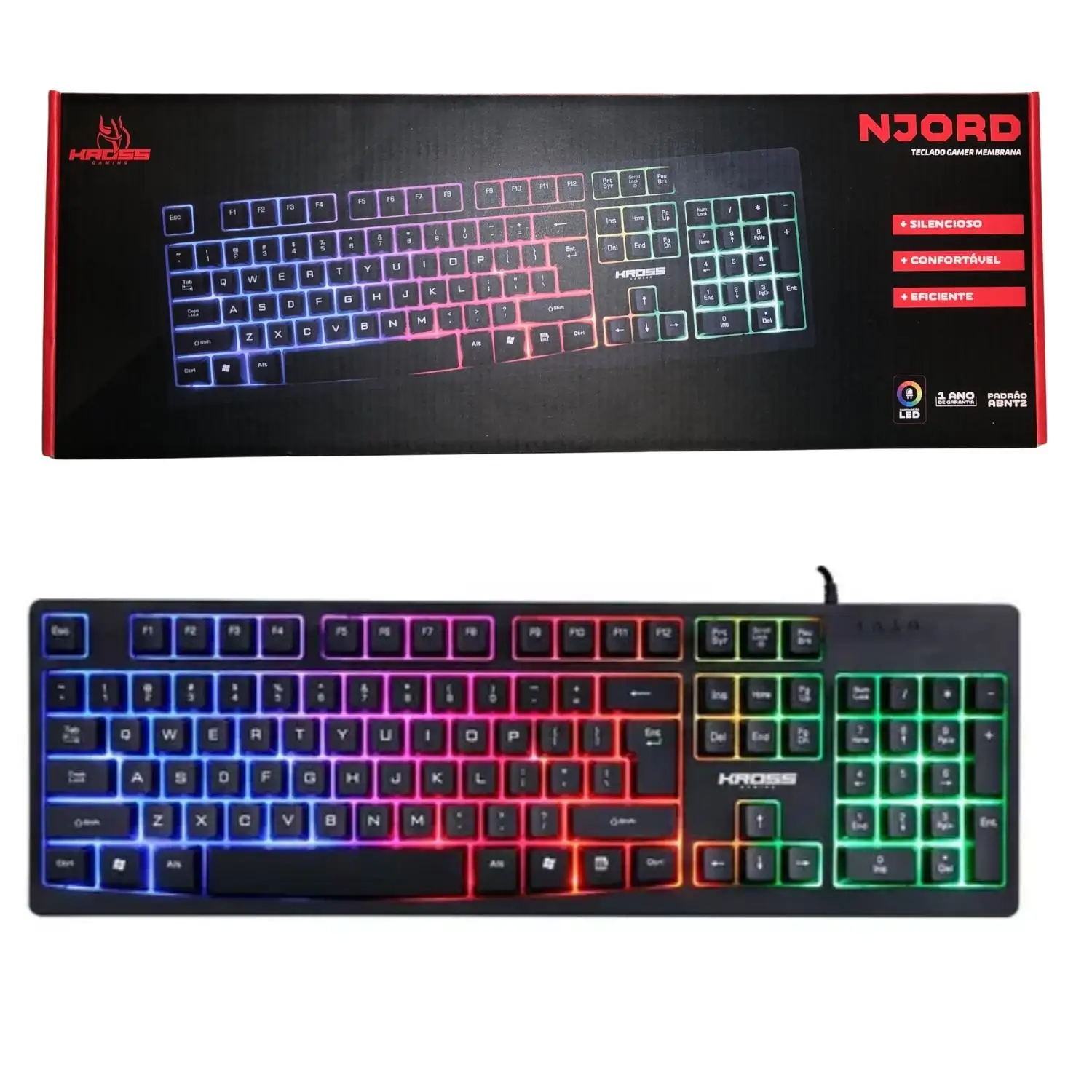 Kross Njord Usb Gamer Kamer Keyboard Led Membrane Ke-kg105