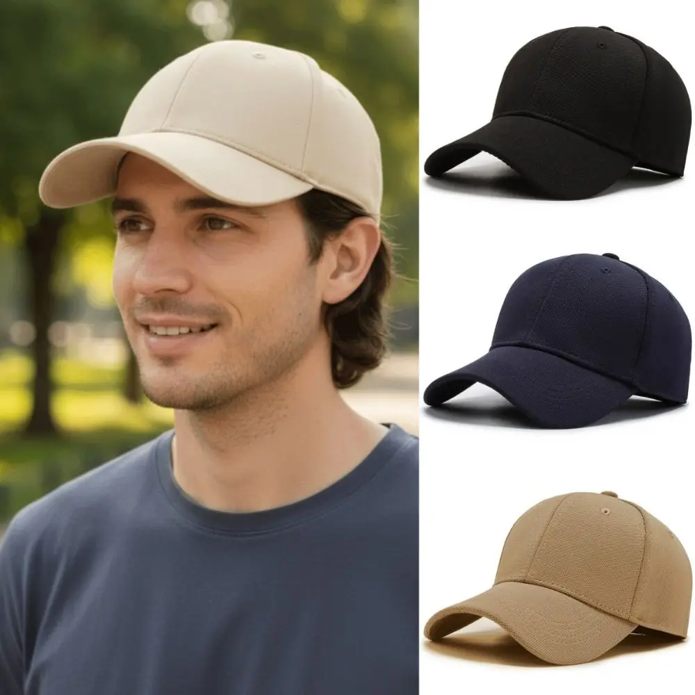 

Fashion Solid-Color Unisex Breathable Baseball Cap Casual Versatile Sun Protection Hat Cotton Sunscreen Hip Hop Snapback Hat Men