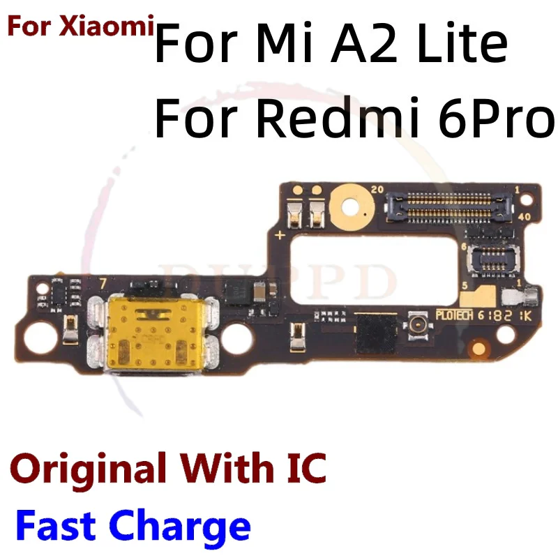 For Xiaomi Mi A1 A2 Lite A3 5X 6X CC9E USB Power Charging Connector Plug Dock Port Mic Flex Cable Board For Redmi 6 Pro