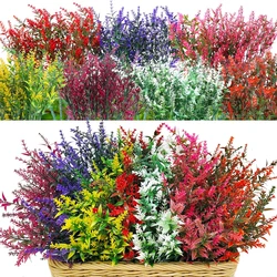 12PCS Artificial Plants Lavender Wedding Bridal Vase for Home Christmas Wreath Crafts Outdoor Garden Window Sill Decoration