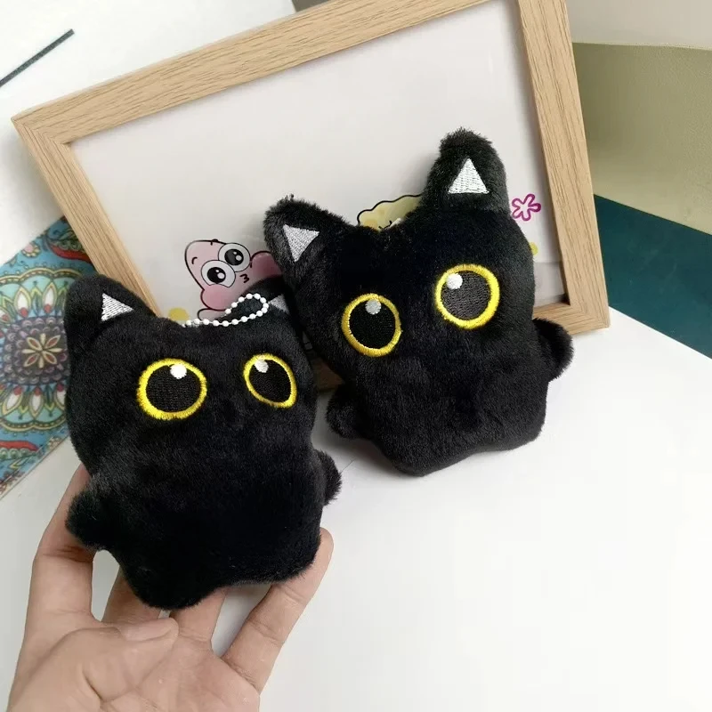 

Мягкая игрушка-подушка в виде милого черного кота, маленький кулон, плюшевая игрушка-подушка в стиле Ins, подарок на день рождения для мальчиков и девочек