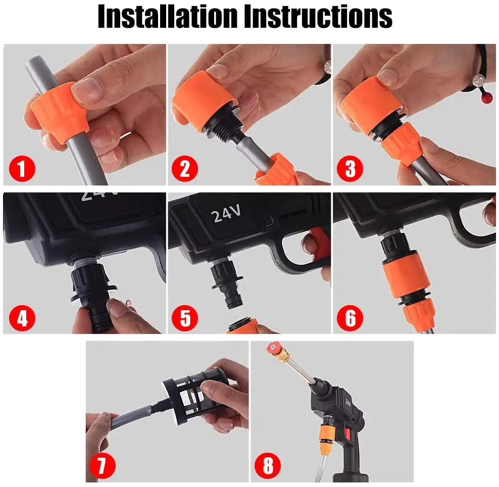 Cordless High Pressure Washer Car Wash Car Washers Rechargeable Washing Spray Gun Battery Sprayer Water Gun For Auto Home Garden