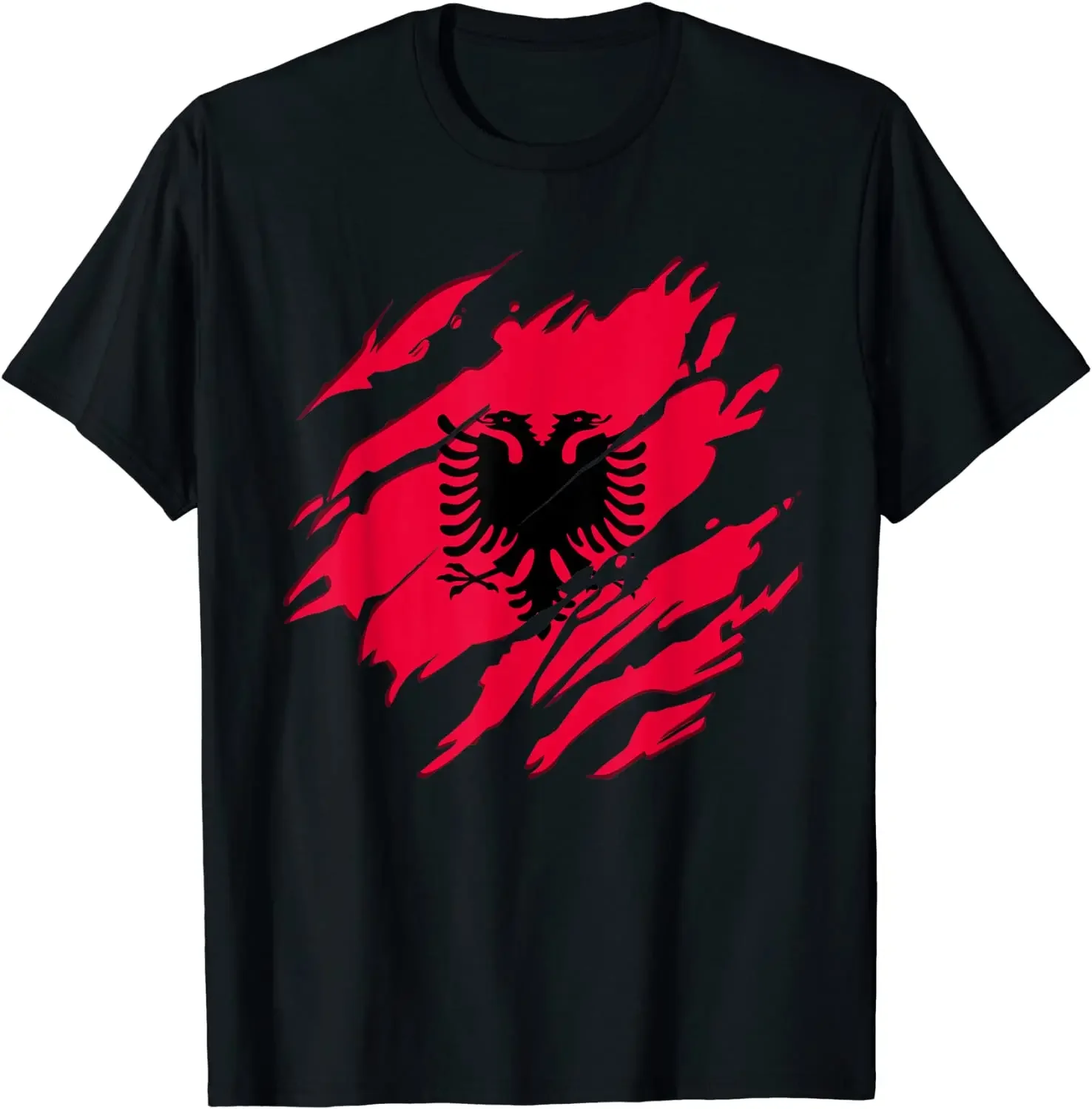 

Albanian Albania Flag Albanian Eagle Double Eagle Men T-Shirt Short Casual 100% Cotton Shirts