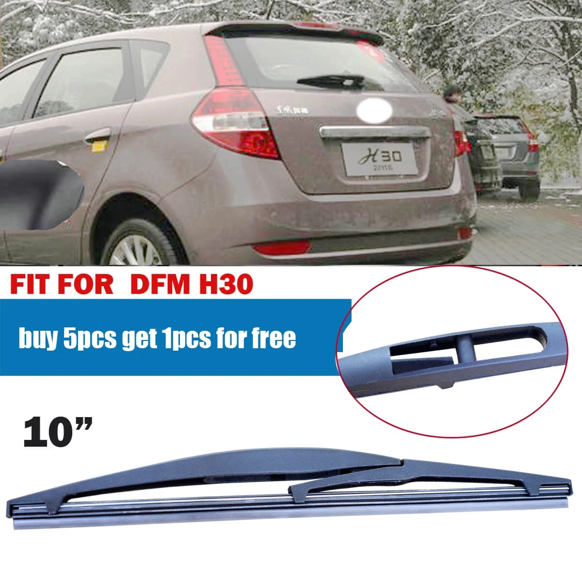 

1PC Car Rear Wiper Blade 10" Windscreen Windshield Hybrid Auto Wipers Accessories fit for DFM H30 YC102010-H30