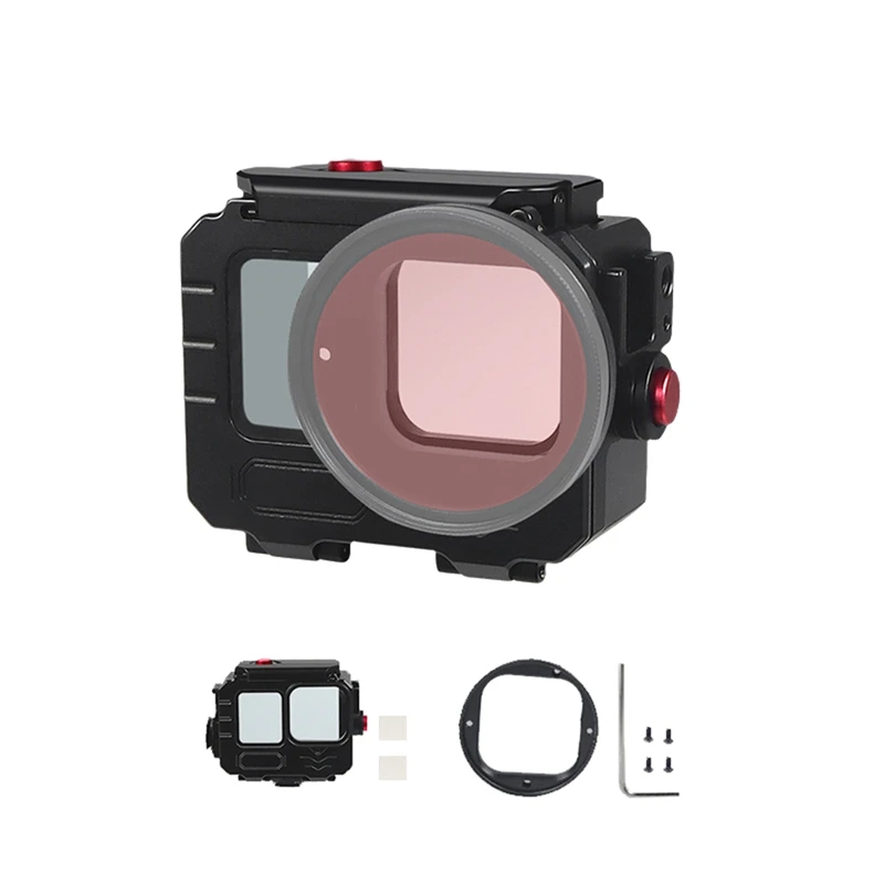 

80M Waterproof Case For Gopro12/11/10 Aluminum Underwater Deep Diving Housing Protective Case With 52Mm Filter Mount