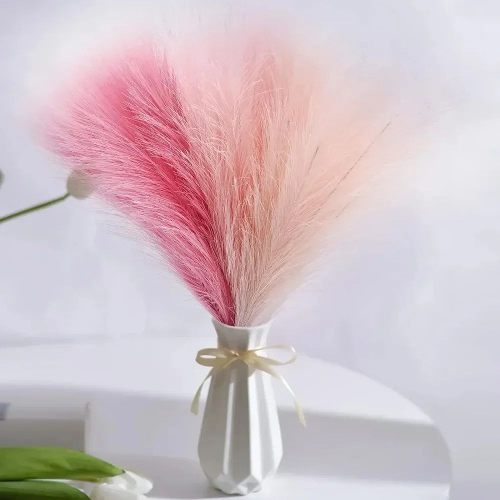 10 Pcs Artificial Pampas Grass Plant,Faux Dried Pampas Grass Stems Fake Flower Fluffy Reed Bouquet Reed Grass Decor