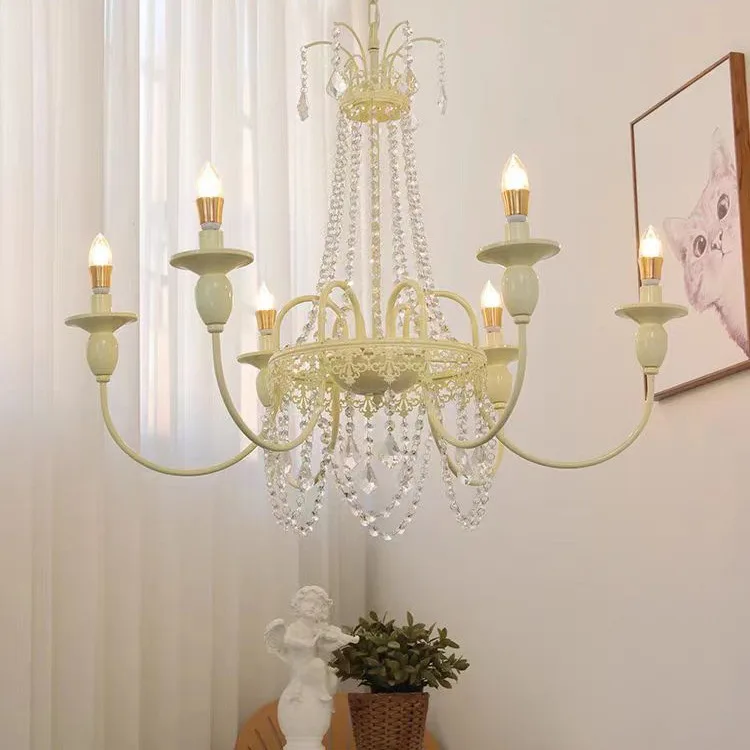 French Vintage Living Room Chandelier American Style Villa Atmospheric Princess Room Bedroom Dining Room Crystal