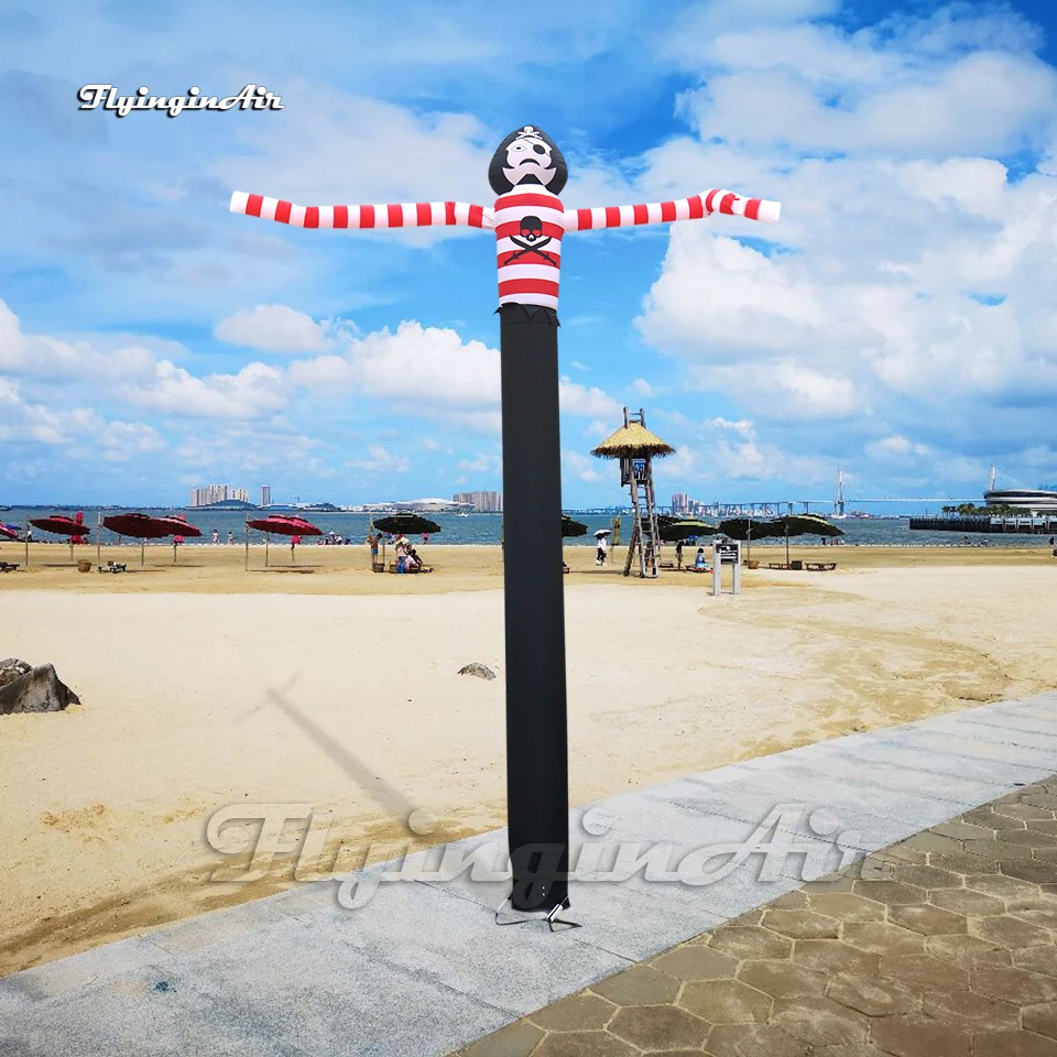 Personalized Inflatable Pirate Air Sky Dancer 6m Pop-up Tube Man For Outdoor Event Show