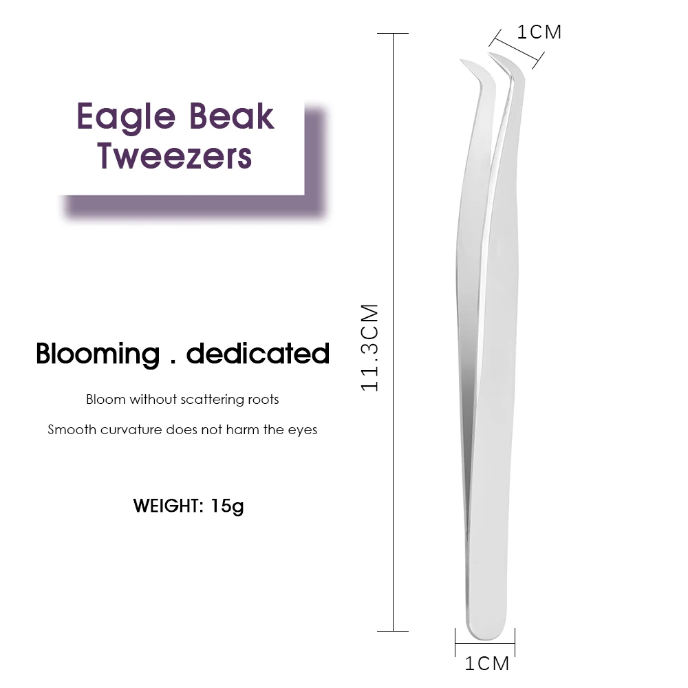 1/2 Pinzette per ciglia in acciaio inossidabile importate di alta qualità Individuali ad alta elasticità Buona durata Strumenti per il trucco delle ciglia Forniture
