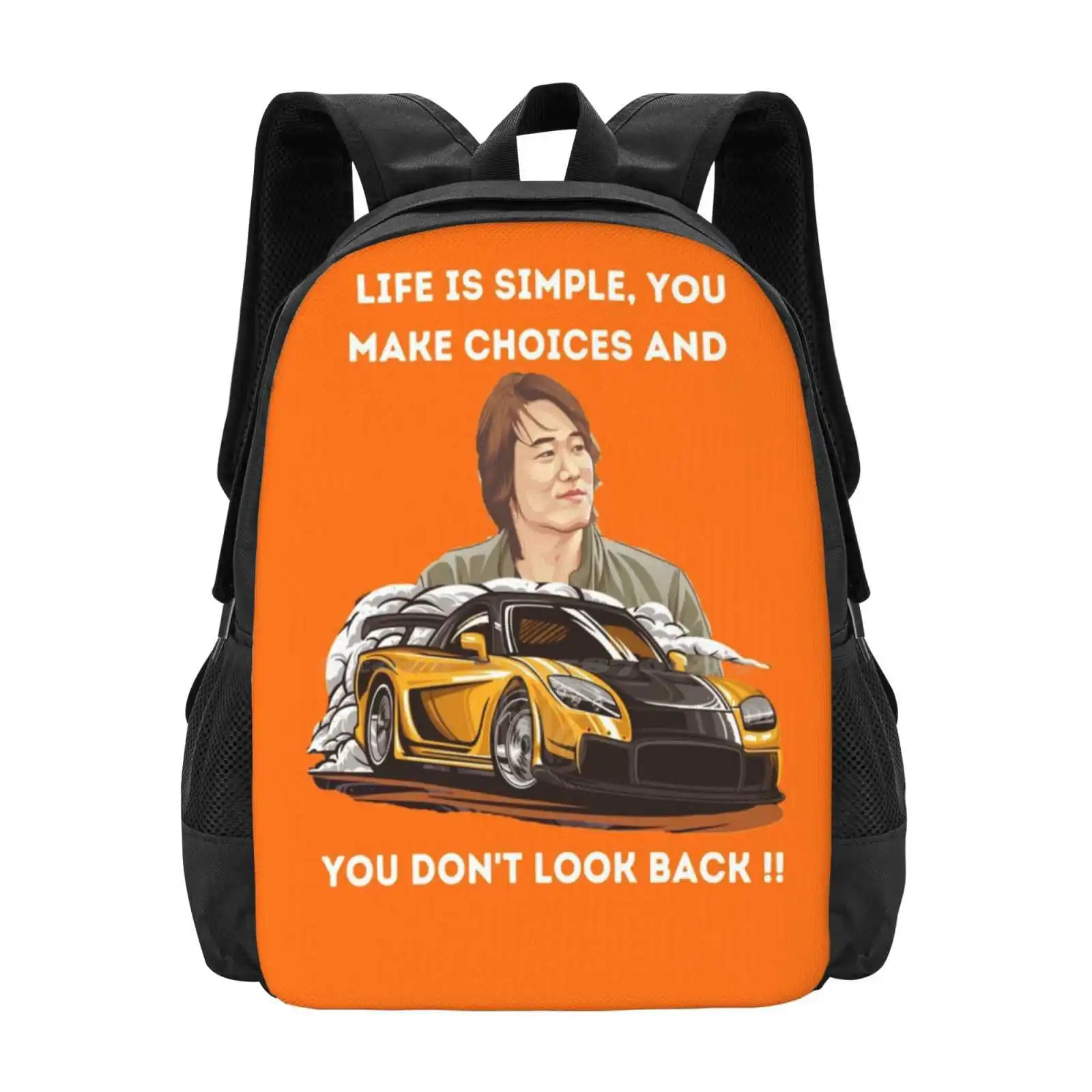 

Fast And Furious Han'S Rx7 Pattern Design Bag Student'S Backpack Fast And Furious Paul Walker Vin Dominic Toretto Fast Furious