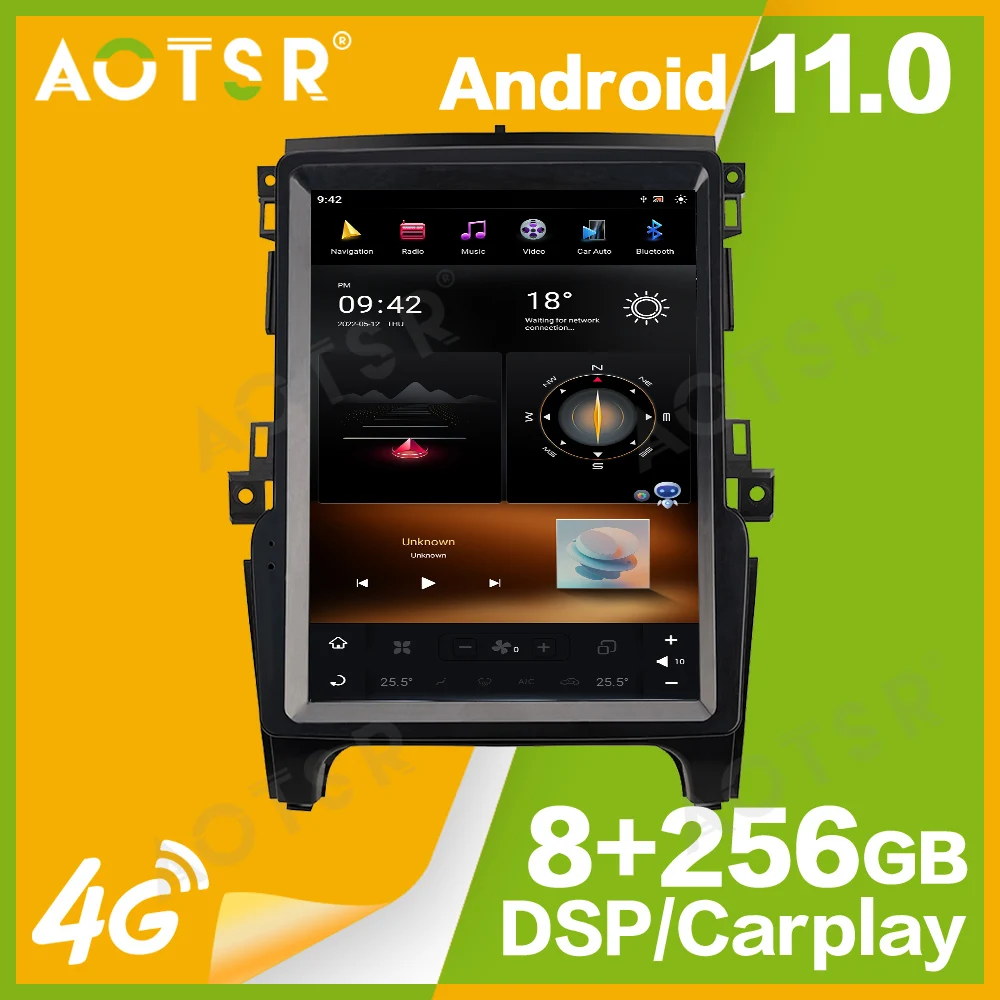 13'' Qualcomm for Tesla  For Ford Ranger 2015-2019 Car Radio Multimedia Player Android 11 Auto GPS Navi Wireless Carplay Head