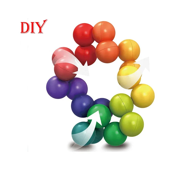 DIY Puzzle Magic Ball Cube Stress Relief Toy Intelligence Ball Novelty Decompression Toy Children Educational Toys Magnetic Cube