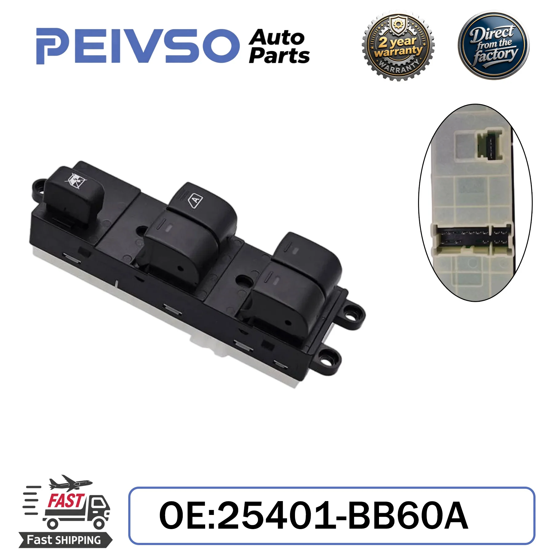 

New RHD 25401-BB60A Right Side Electric Window Switch Lifter 25401BB60A For RHD Nissan Qashqai J10 2007-2013