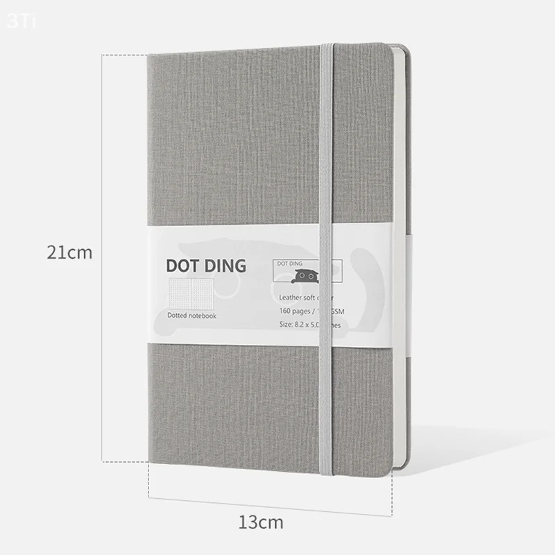 Leather Covered BUJO PlannerJournal Dots Grid Pages A5 Size 80 Sheets 100 GSM Ivory White Paper Notebook Dotted