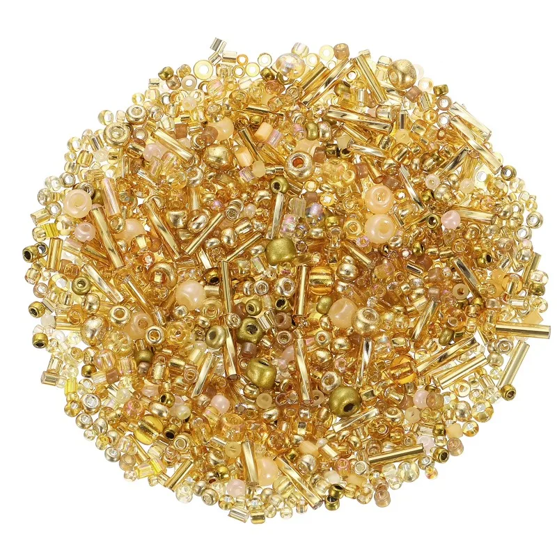 Mixed Glass Seed Beads, Mini Loose Glass Seed Spacer for DIY Making Gold