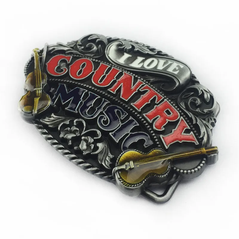 الرجعية عارضة قبعات رعاة البقر الغربية سبائك الزنك حزام مشبك موسيقى الريف الغيتار تصميم الأزياء التبعي للرجال #3