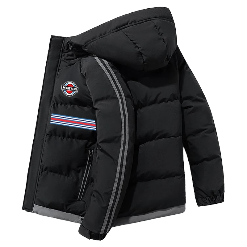SPARCO's New Men's Fashionable Casual Fleece Insulated Jacket For Autumn And Winter With A Hood, Cotton Padded Outerwear