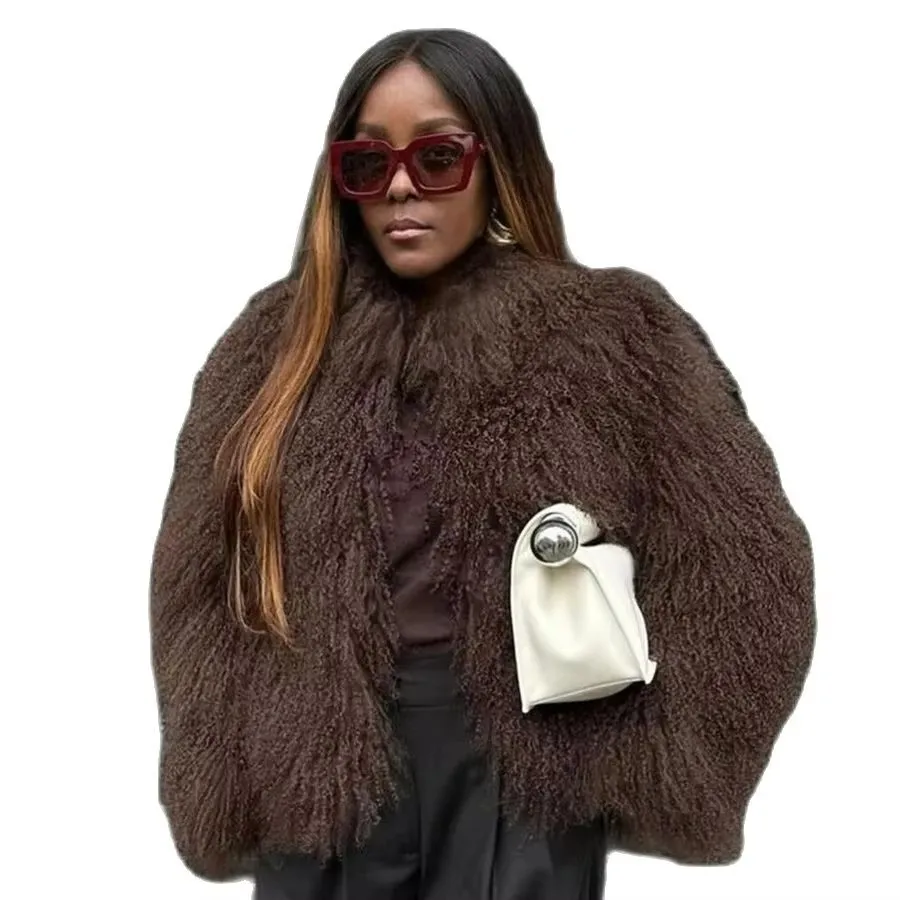 Winter Jackets Real Sheepskin Coats For Female Mongolian Lamb Fur Coat Short Natural Fur Jacket