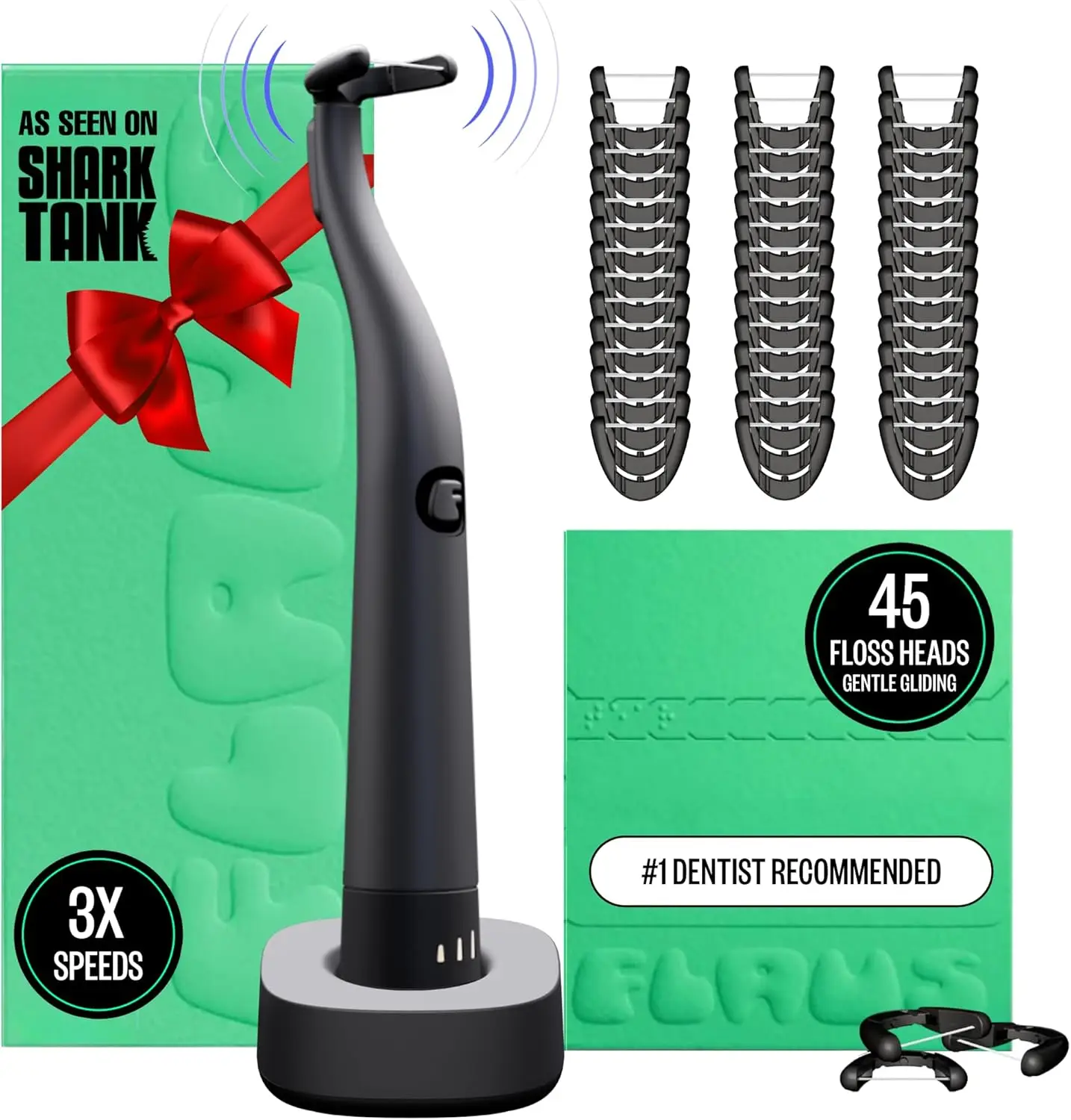 

Electric Flosser for Adults - Gentle Glide Sonic Flossing Tool - Dental Plaque Remover - Easy & Fast Oral Care - Portable Teeth Cleaner