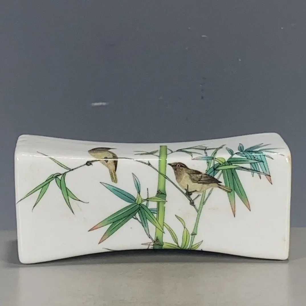 The annual pastel flower, bird, bamboo and peaceful porcelain pillow for porcelain collection