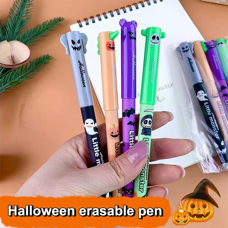 

Halloween 4Pcs Christmas Erasable Gel Pen Cute 0.5mm Blue/Black Ink Signature Pens School Supplies Student Gifts
