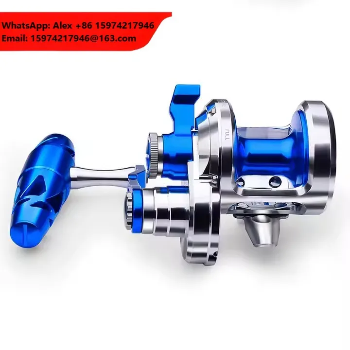 All Metal 9+1BB CNC Right Hand Fishing Reel 6.3:1 Max Drag 55LB Capacity Deep Sea Saltwater Trolling & Jigging For Boat Fishing