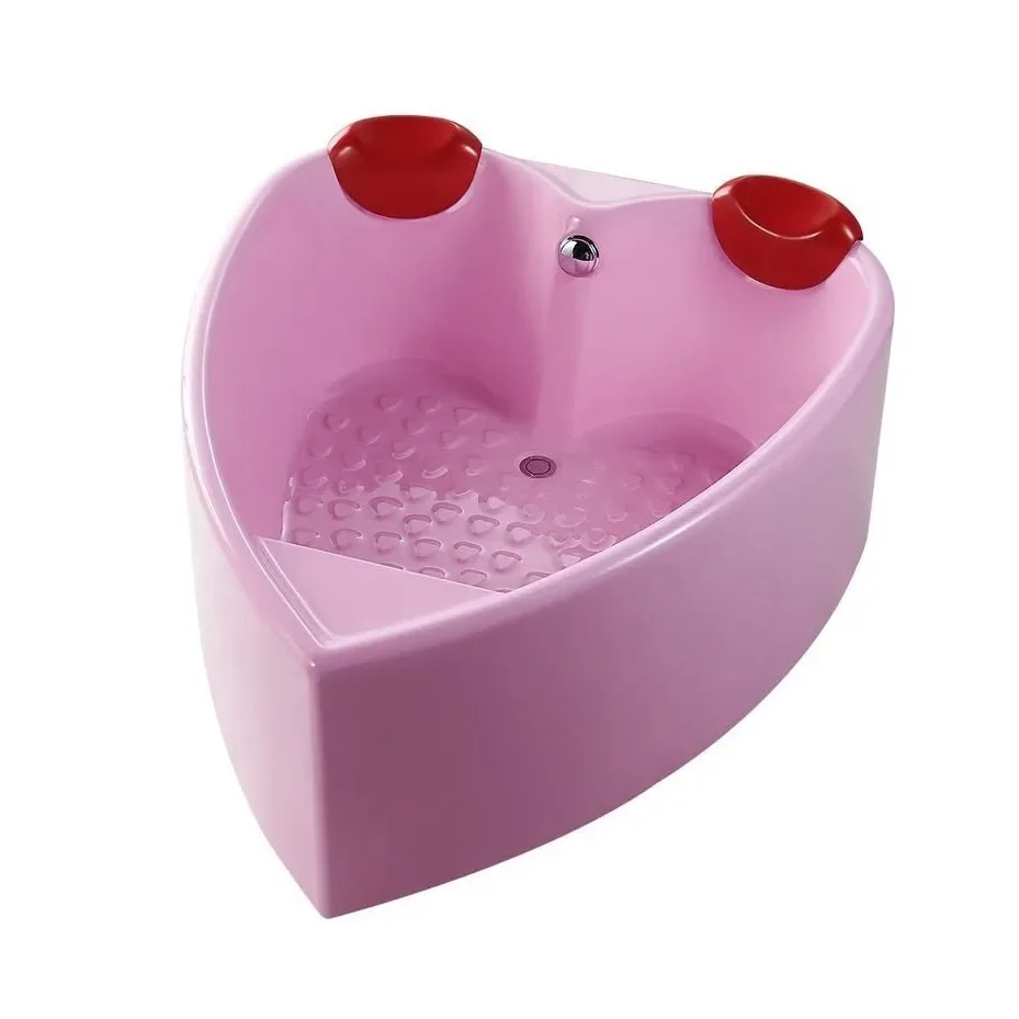 Princess pink love bathtub theme hotel homestay home double acrylic bathtub couple bath tub