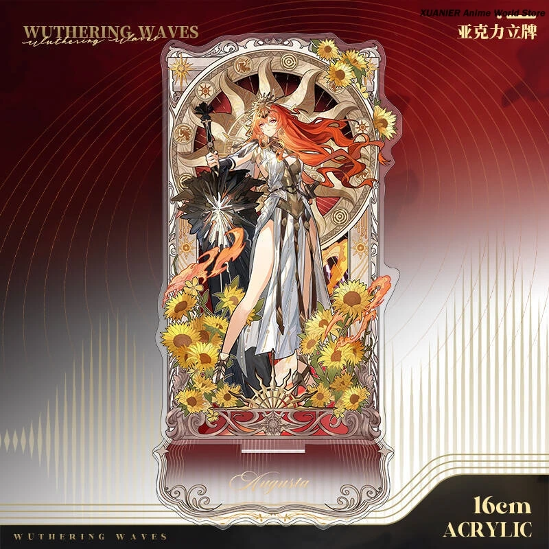 Game Anime Wuthering Waves Cartethyia IUNO AUGUSTA Theme Standing Sign Acrylic Stand Model Plate Cosplay Desktop Decor