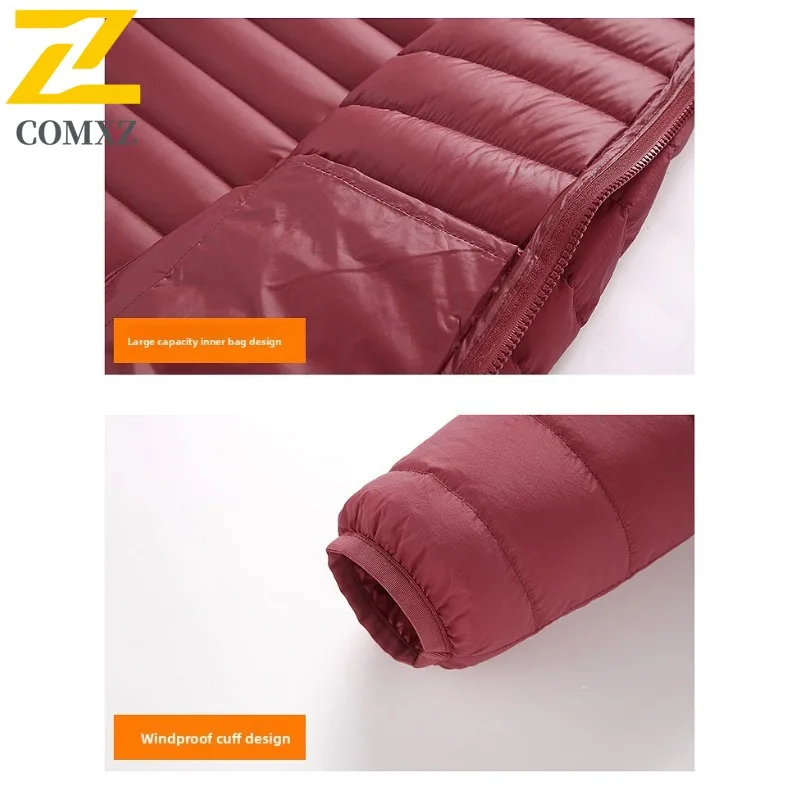 COMXZ Piumino con cappuccio da uomo Cappotto termico antivento impermeabile stile americano per sport all'aria aperta Inverno Streetwear 2025