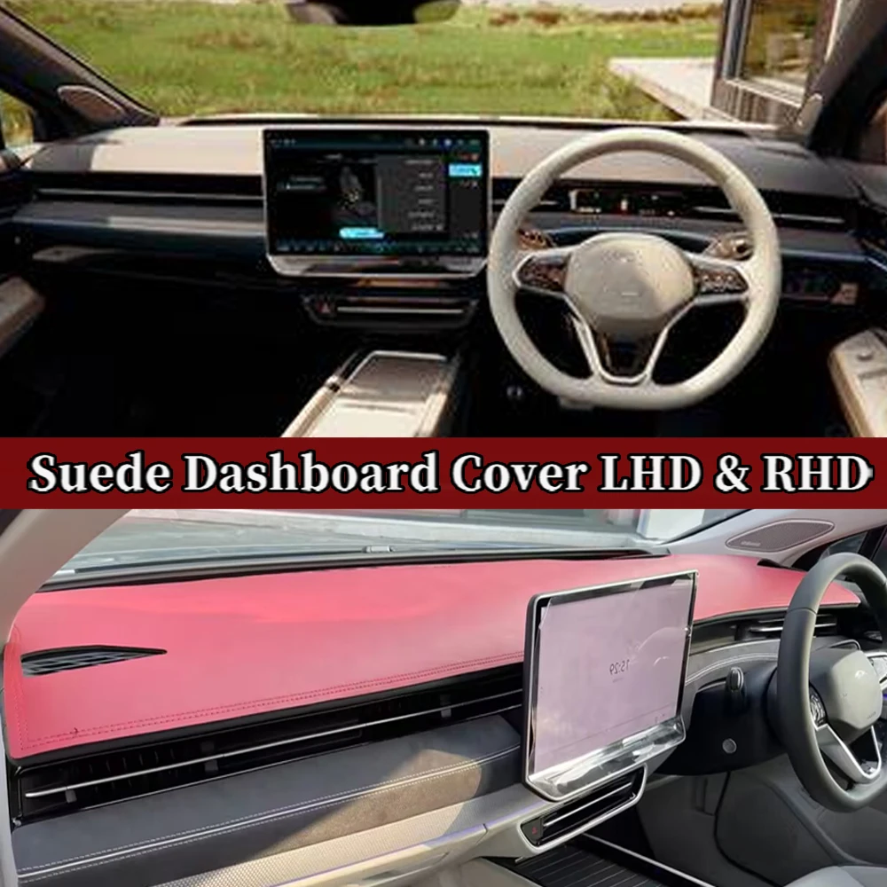 Car Suede Dashmat Automobile Dashboard Cover Dash Mat Anti-UV Auto Accessories For Volkswagen VW ID.7 ID7 EV 2023 2024 2025