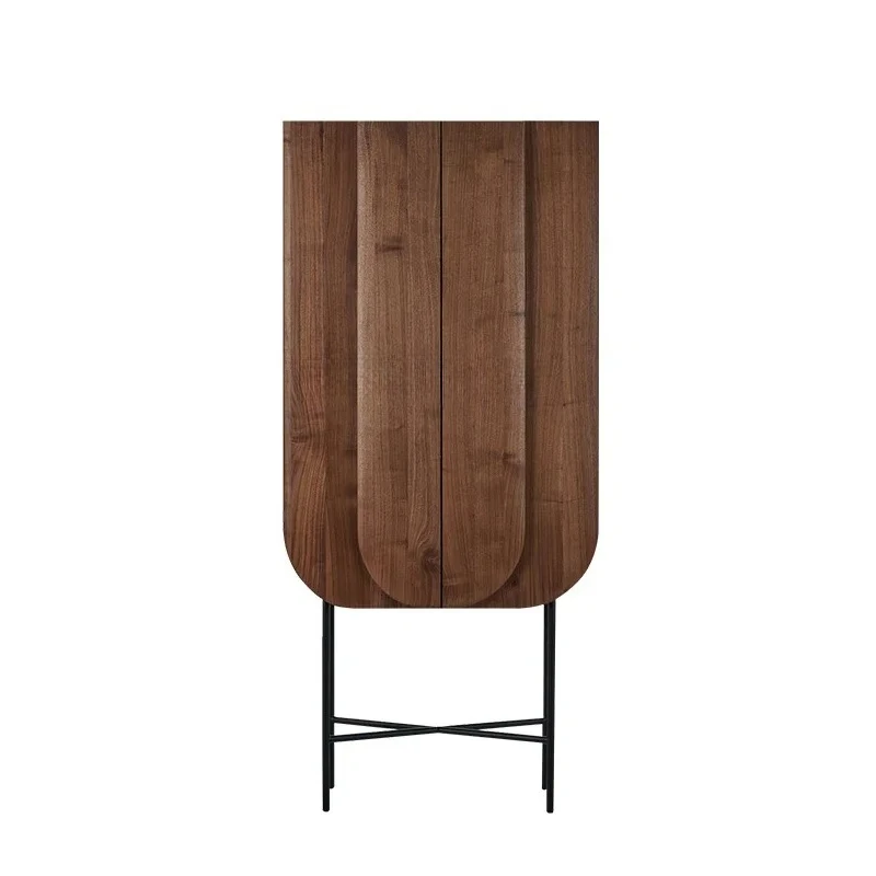 

Log style high-end, wine cabinet walnut, Nordic light luxury solid wood dining side cabinet, living room wall cabinet53
