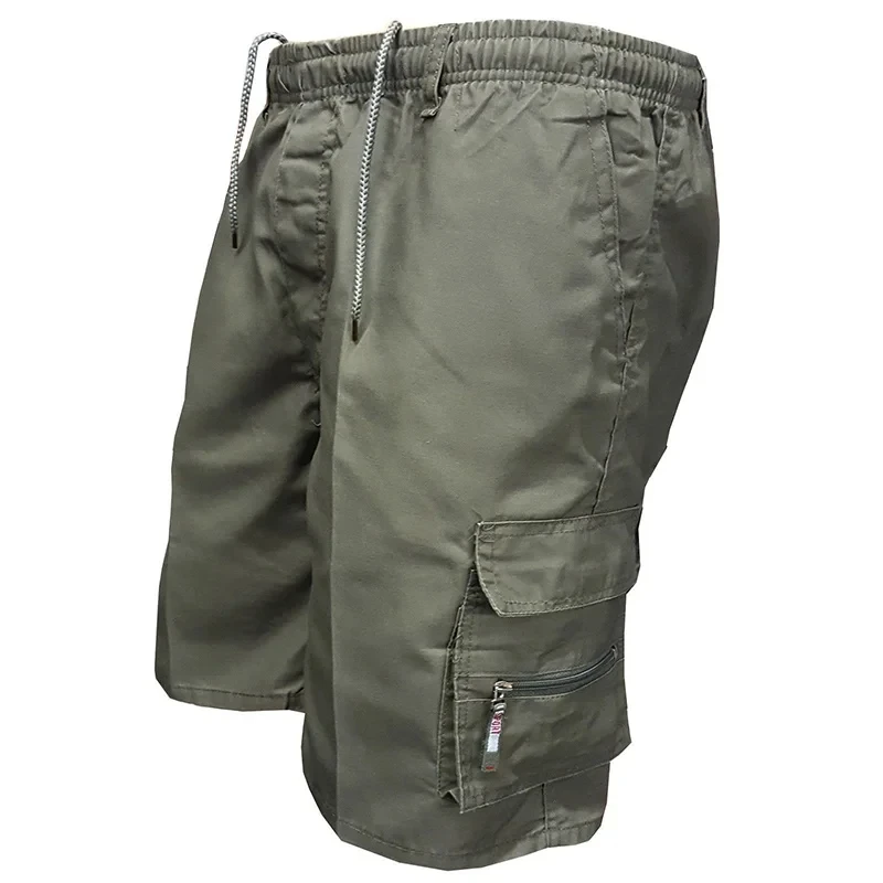 2023 New Men's Cargo Solid Shorts Mens Tactical Pants Casual Big Pocket Sports Slacks Cargo for Male