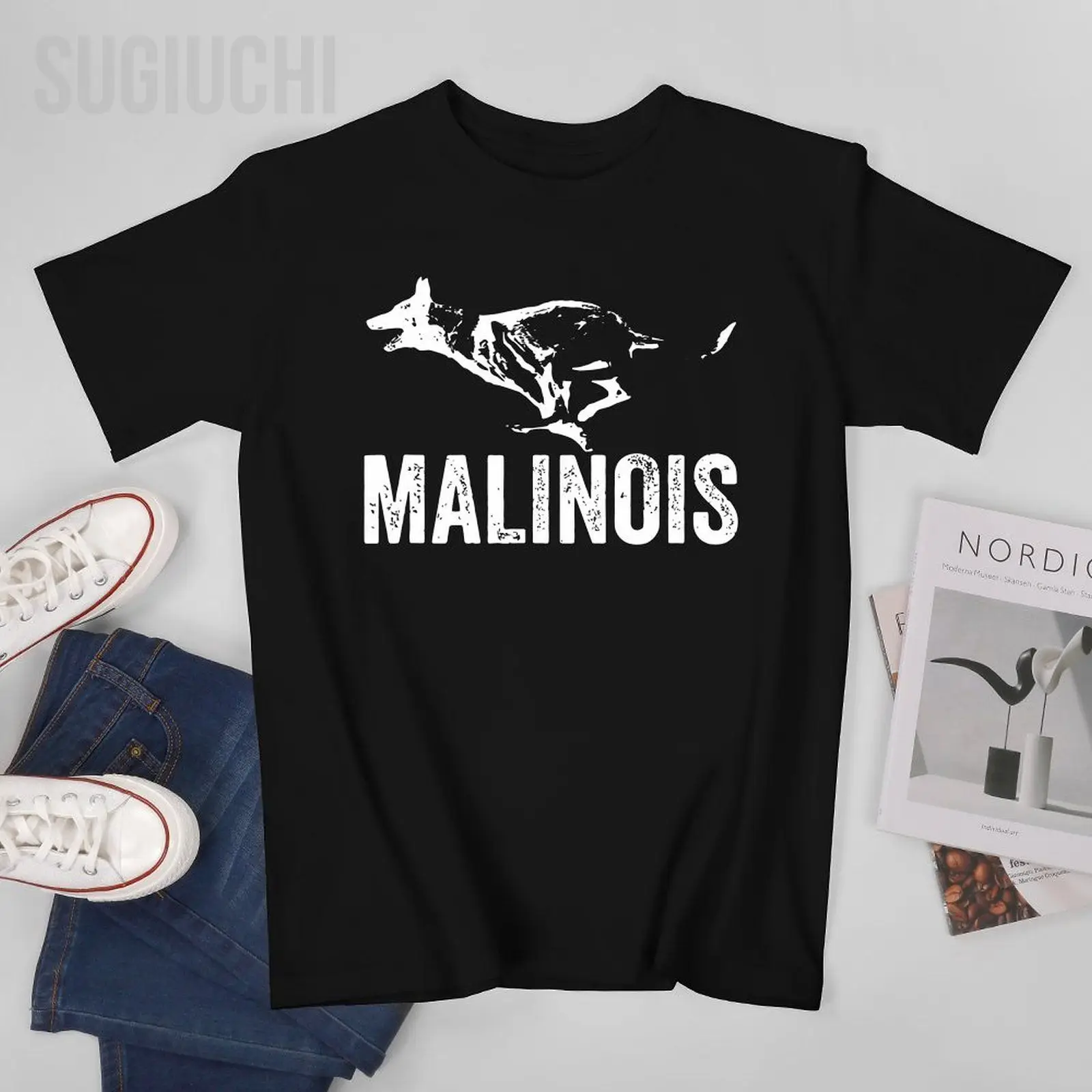 Unisex Men Belgian Shepherd Dog Mechelaar Malinois Tshirt Tees T Shirts Women Boys 100% Cotton T-Shirt