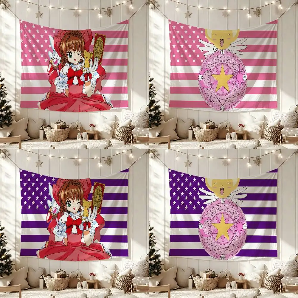 Cardcaptor KINOMOTO S-SAKURA Flag Outdoor Decorations for Bedrooms Home Decor Items Decoration Banners