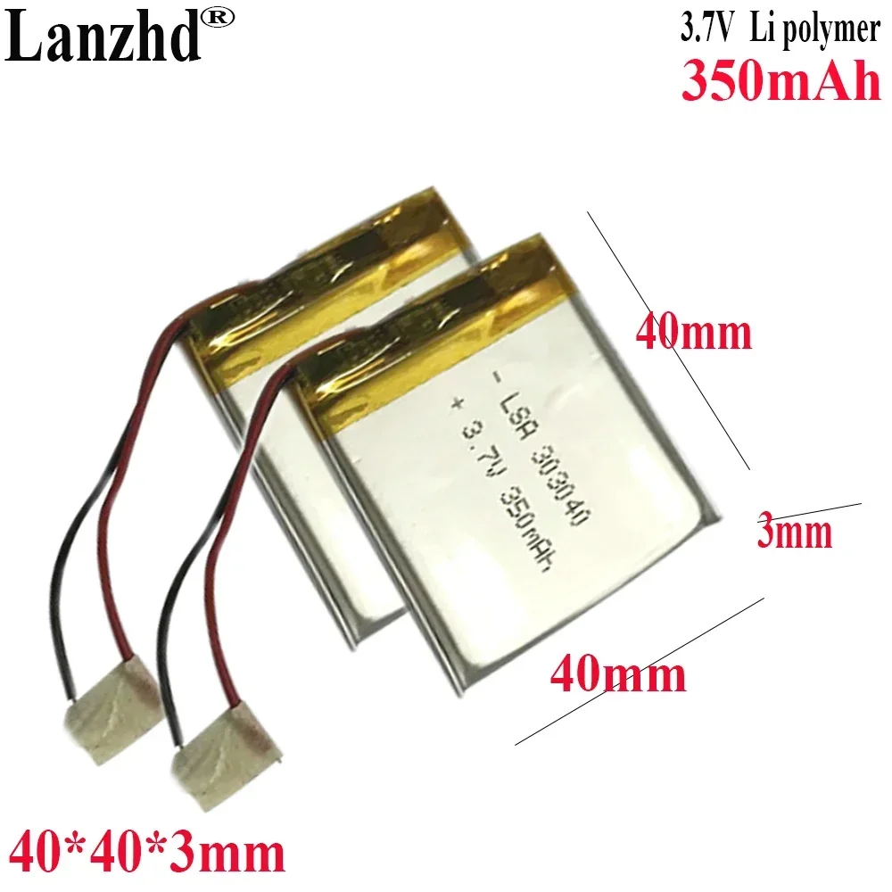 

3.7V Li Polymer Batteries 350mAh Soft package battery For Beauty instrument PDA Palm blue tooth digital 303040 40*30*3mm