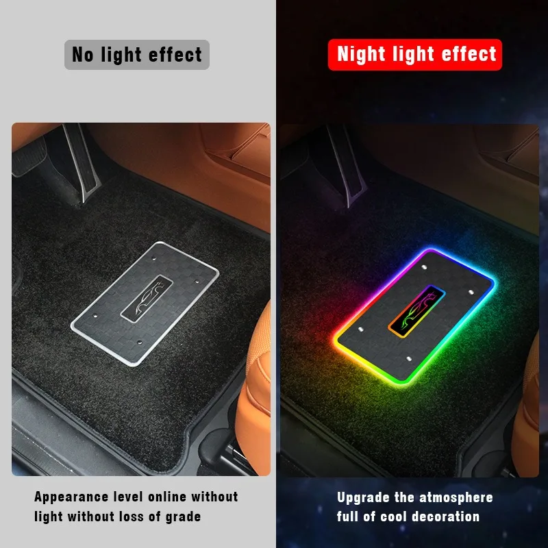 Universal Car LED Floor Mat Ambient Lamp - Bluetooth RGB Music Rhythm Light, Sound Control Footwell Interior Decorative Lighting view 3