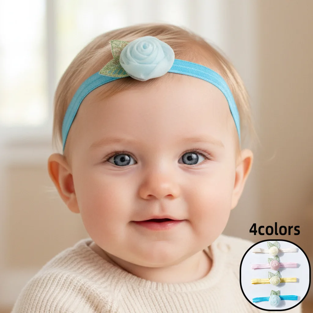 New Baby Stretch Headband Cute Rose Children's Hair Accessories Infant Hair Accessories
