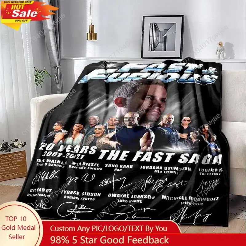 

Movie Fast & Furious Flannel Blanket Racing Car Home Decoration Fluffy blanket Bedroom Bed Sofa Travel Custom Blankets