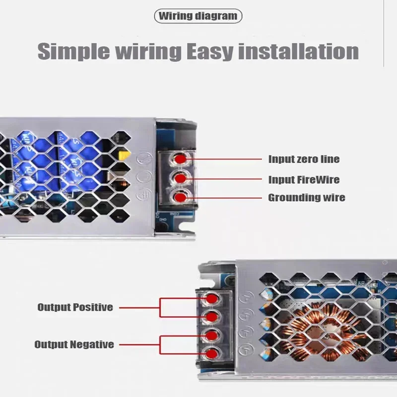 Lighting Transformers 12V 24V 60W DC Power Supply LED Driver AC 190V-220V to 12 24 V Volt 5A 60W  Switching Power Supply