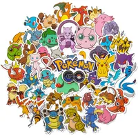 50PCS Anime Pokemon Cute Stickers Graffiti Decoration DIY Skateboard Phone Fridge Bike Cartoon Decals Sticker for Kid Toy Gift