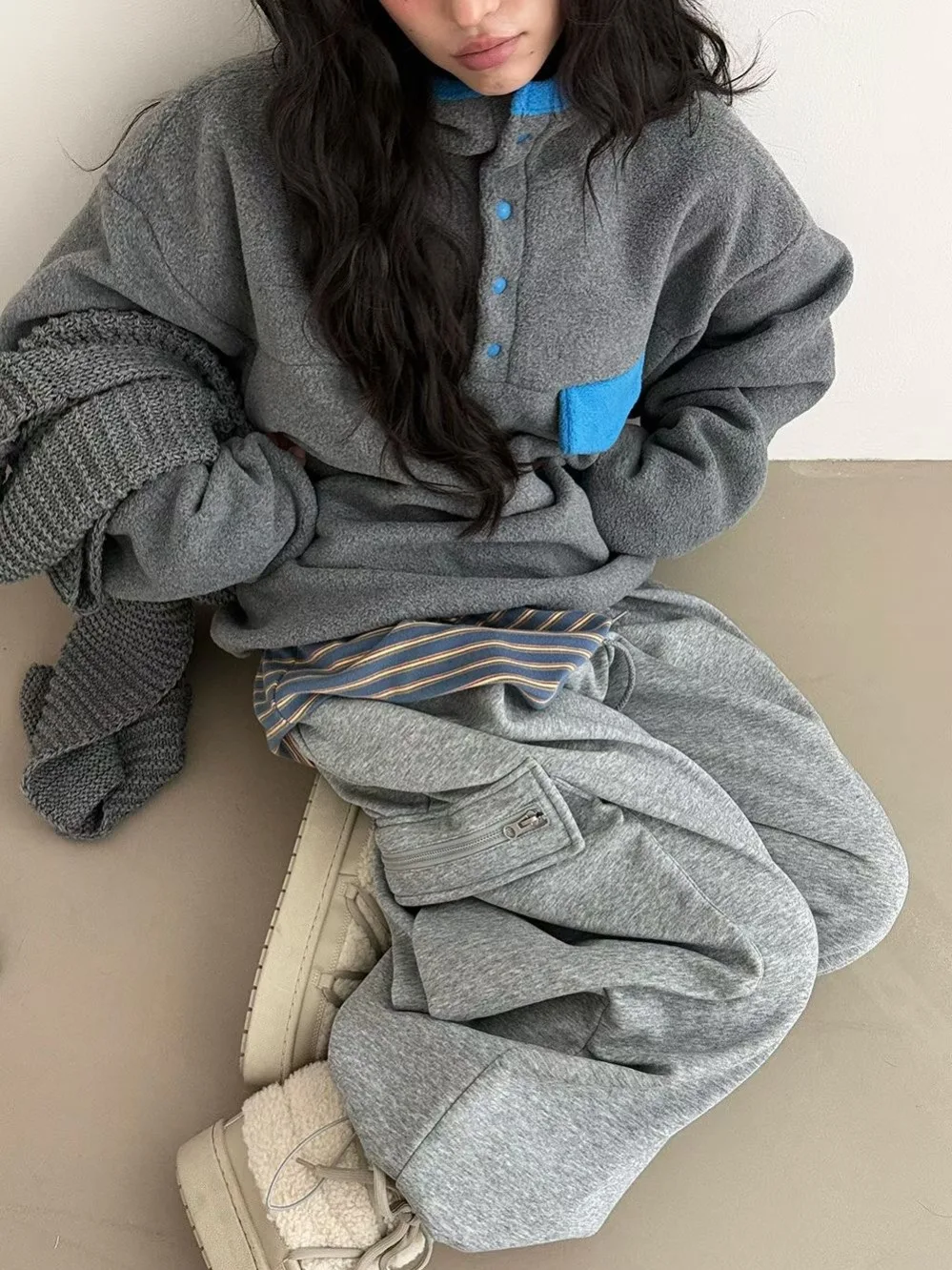 Laid-ba Sle Oversized f High Ne Sweatshirt Damen Faionable Loose Korean Version Cute Anti-Aging Top Trendy