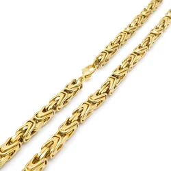 6mm Hhip Hop Fashion V-type Men's Necklace Four-Color Jewelry Titanium  Stainless Steel Combination Chain Chunky Choker  Link