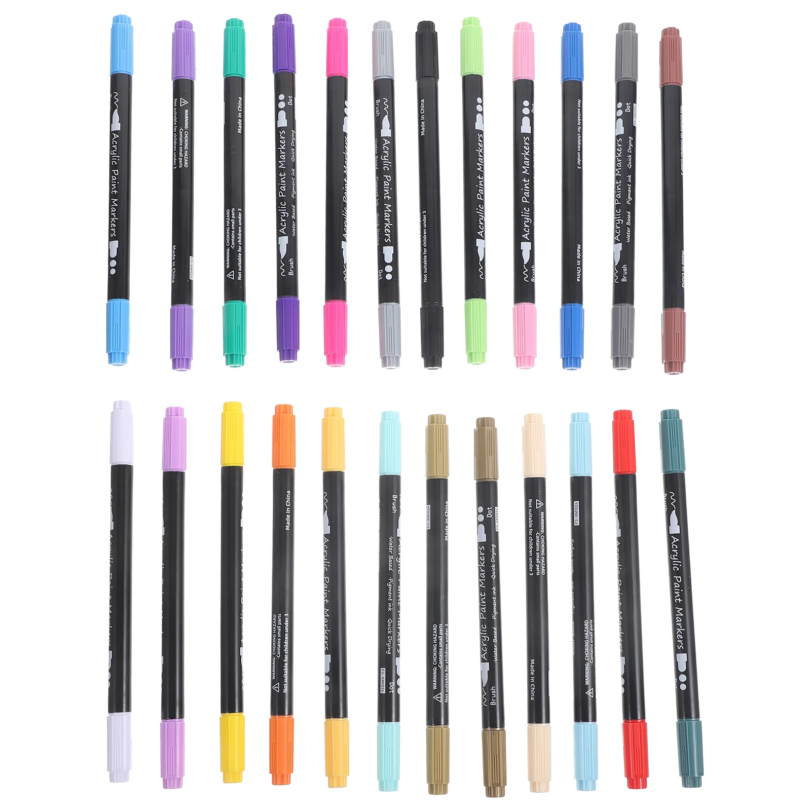 

1Set Dual Tip Acrylic Paint Marker Pens Fast Drying for Painting Writing Marking on Stone Fabric Paper Art Supplies