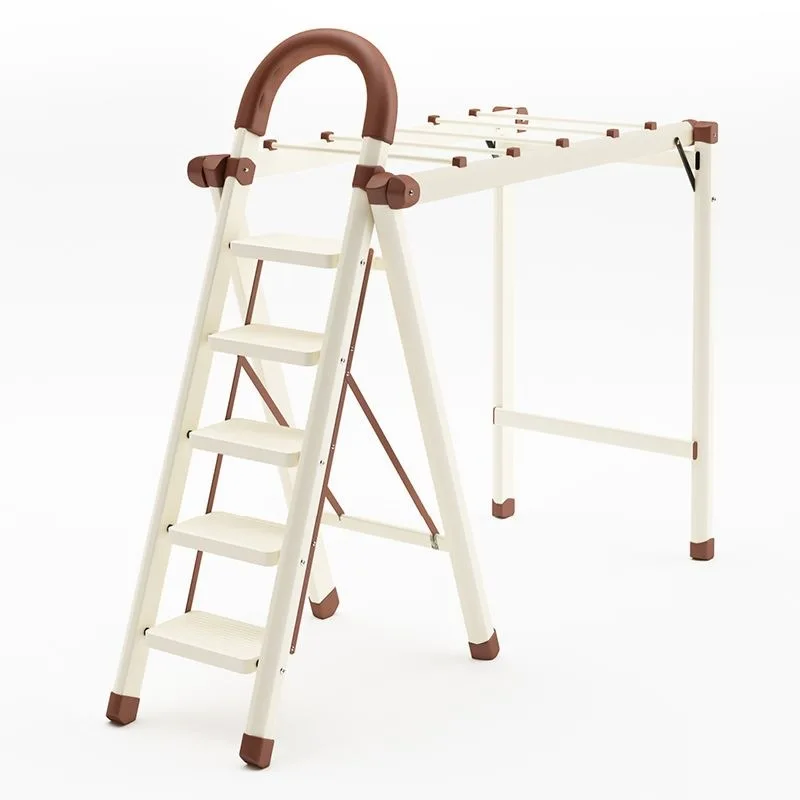 Ladder household drying rack thickened folding indoor and outdoor telescopic  stairs dual-purpose multi-functional anti-skid